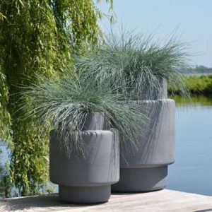 Plantenpot Billund Grijs 70 cm – Grote Bloempot voor Binnen en Buiten