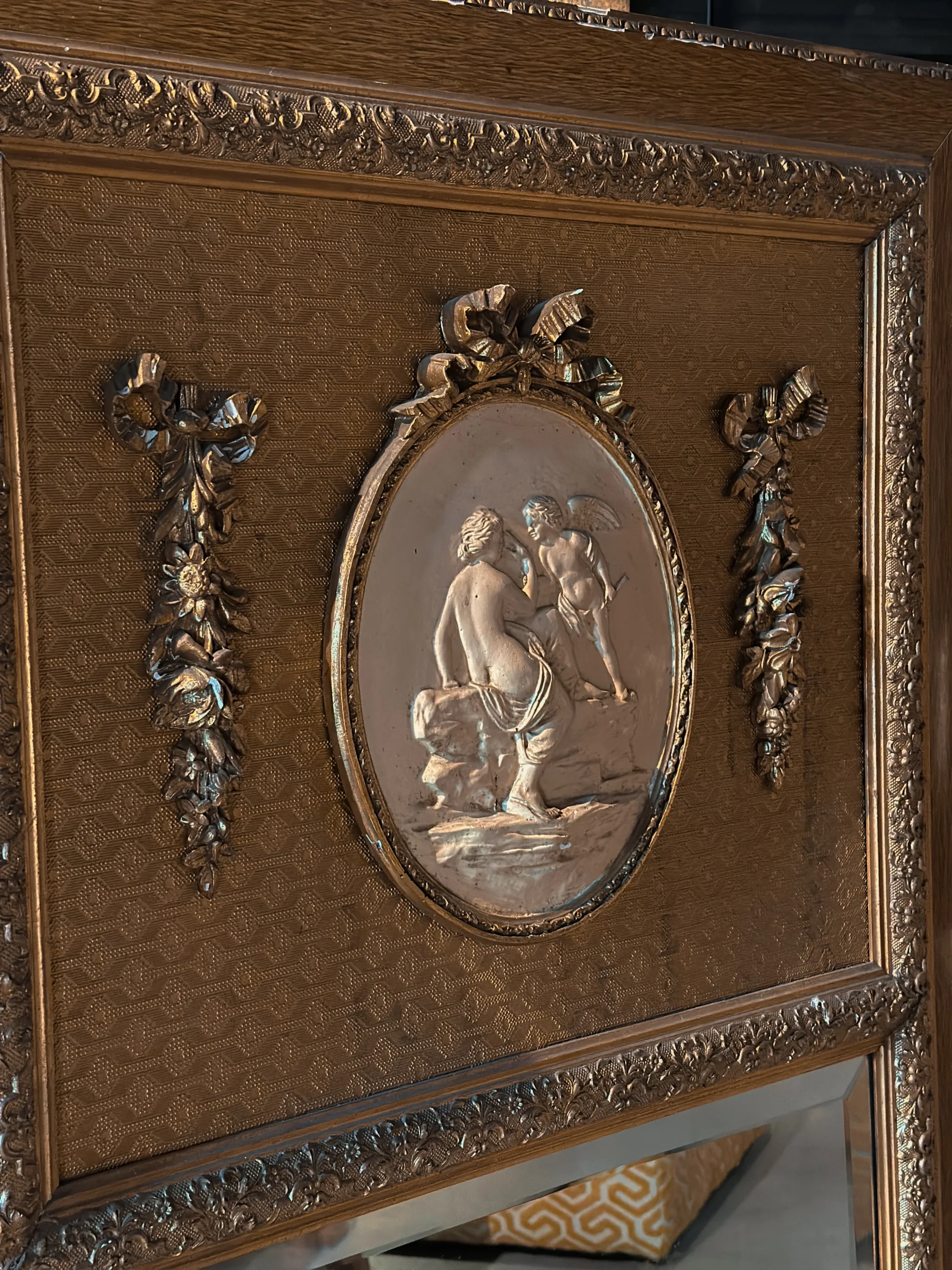 Oude antieke Franse spiegel - Afbeelding 3