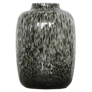 Kara Cheetah vaas – Mondgeblazen design van grijs glas