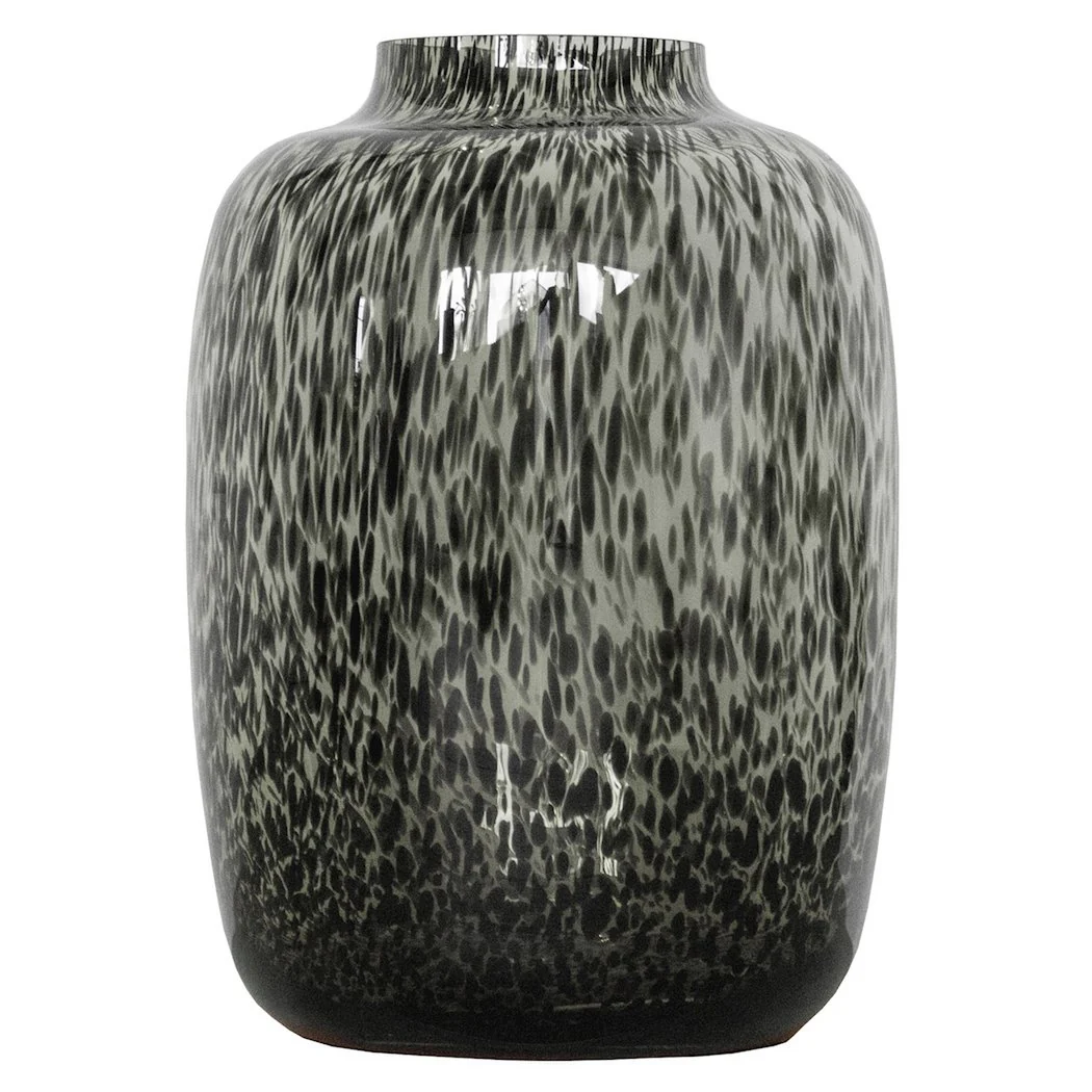 Kara Cheetah vaas – Mondgeblazen design van grijs glas - Afbeelding 2