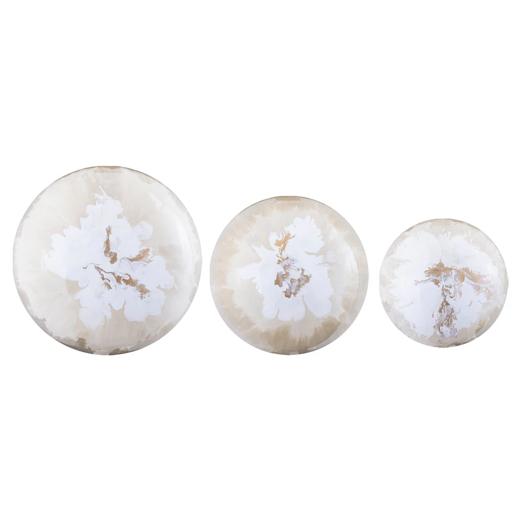 Sufyan Cream Enamel Round Iron Wall Ball Set van 3 PTMD - Afbeelding 8