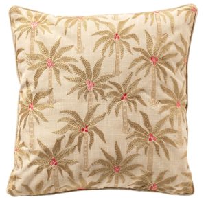 sierkussen 45x45 cm - palmbomen bruin, beige