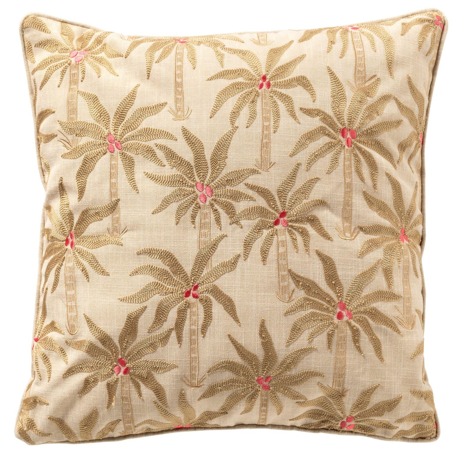 sierkussen 45x45 cm - palmbomen bruin, beige