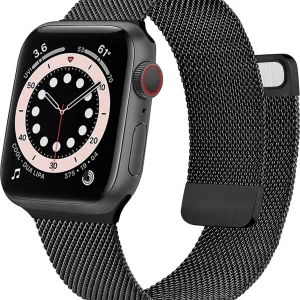 Horloge Bandje Geschikt voor Apple Watch Series 38- 41 mm - Zwart