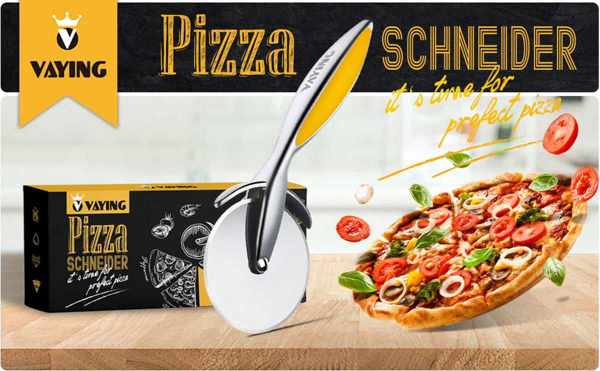 Pizza snijder - proffessioneel en premium kwaliteit - RVS - Pizzasnijderroller - Afbeelding 4