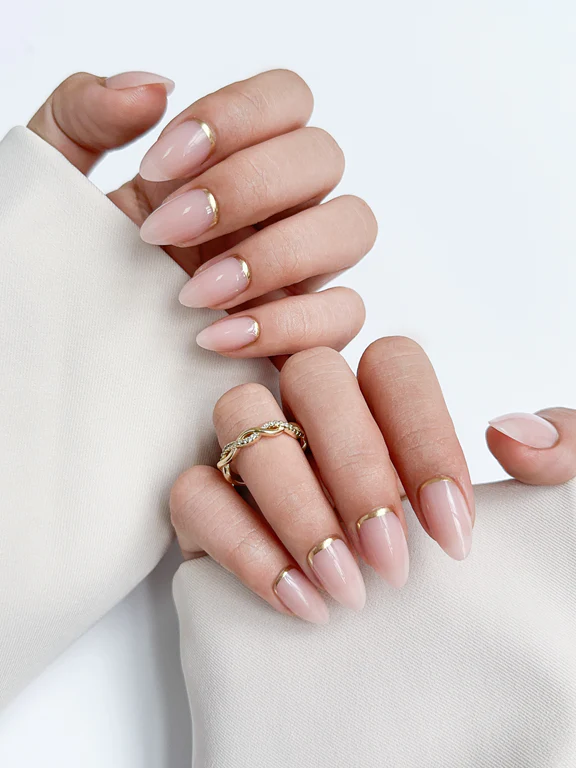 Gold en Almond Nagels Set - Press On Nails - 30 Stuks - Afbeelding 7