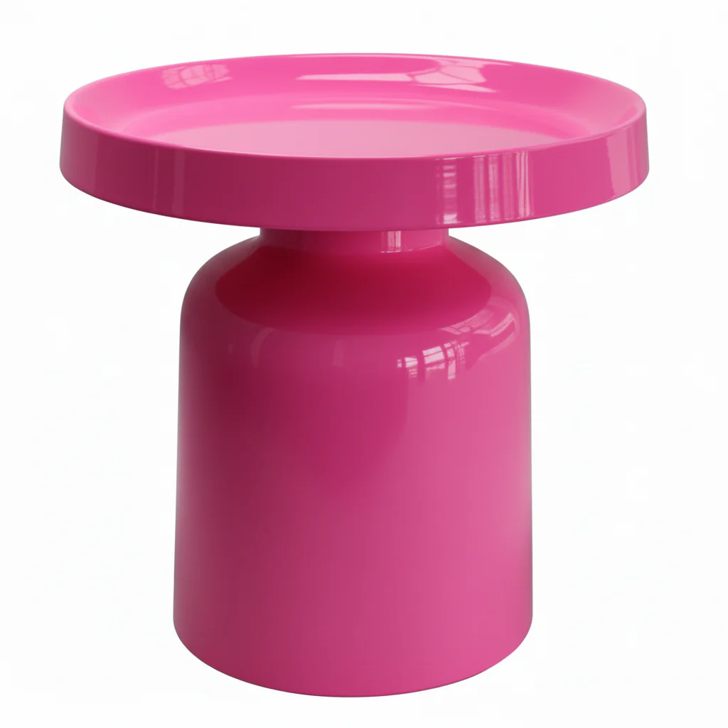 Metalen Bijzettafel Pawn – Neon Pink – Ø 43 × 42 cm - Afbeelding 2
