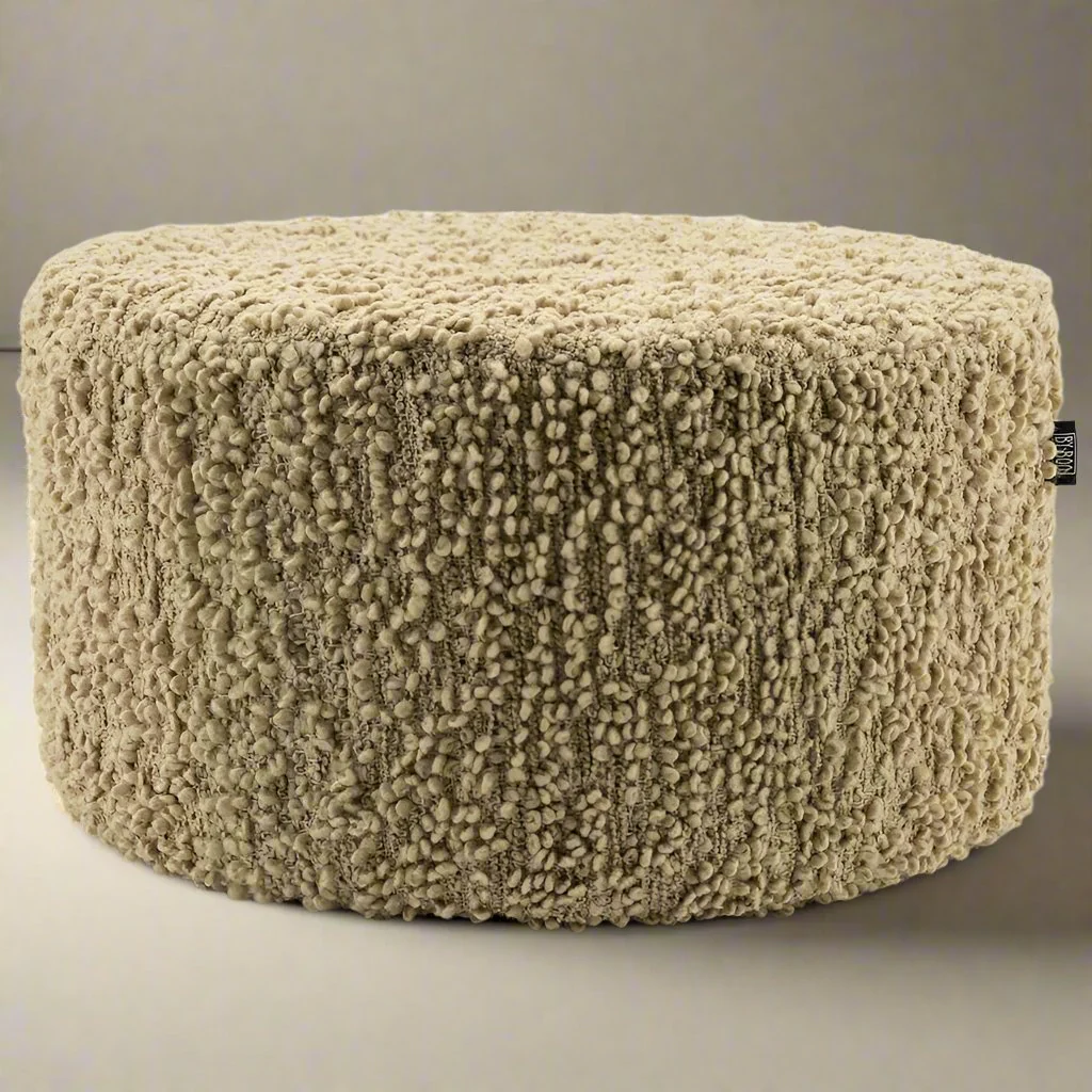 Poef Vista | Beige Polyester