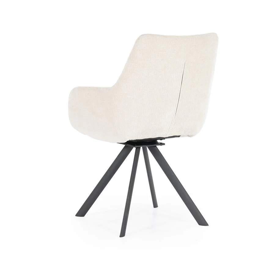 Eetkamerstoel Bliss | Beige Stof | Met Armleuning - Afbeelding 7