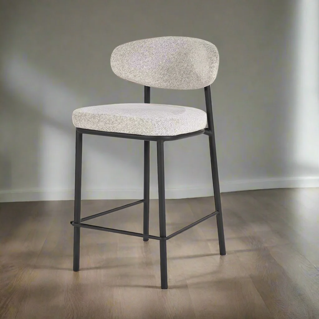 Barkruk Jari | Beige Stof - Afbeelding 2