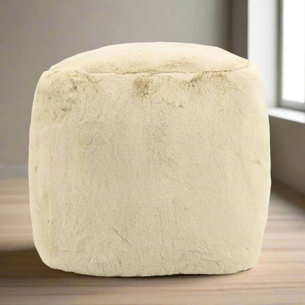 Poef Mosa | Beige Polyester - Afbeelding 3