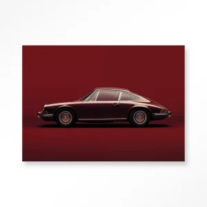 Vintage Porsche Red - Moderne Wanddecoratie | Artprint, Glass Art & Wandkleed