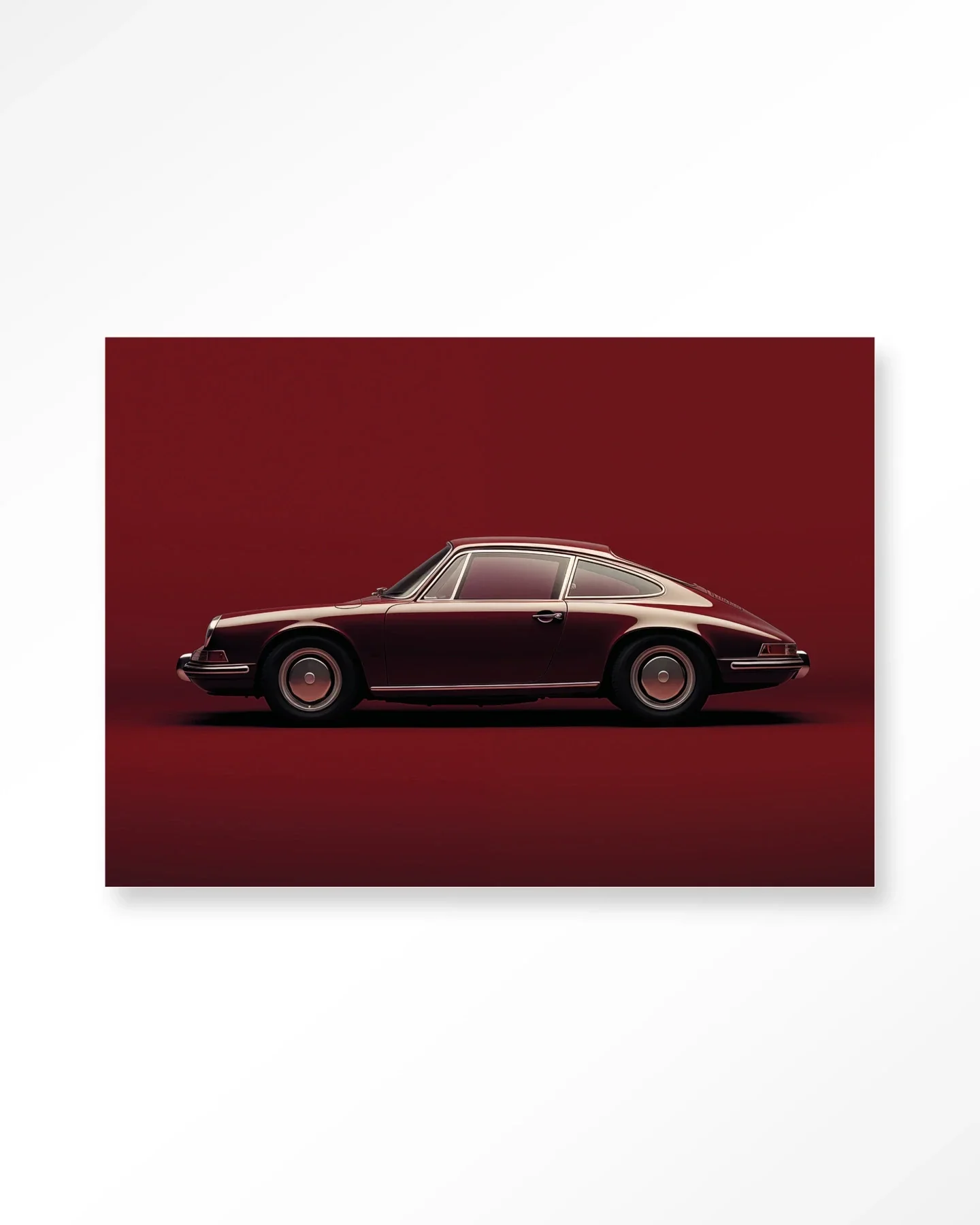 Vintage Porsche Red - Moderne Wanddecoratie | Artprint, Glass Art & Wandkleed - Afbeelding 2