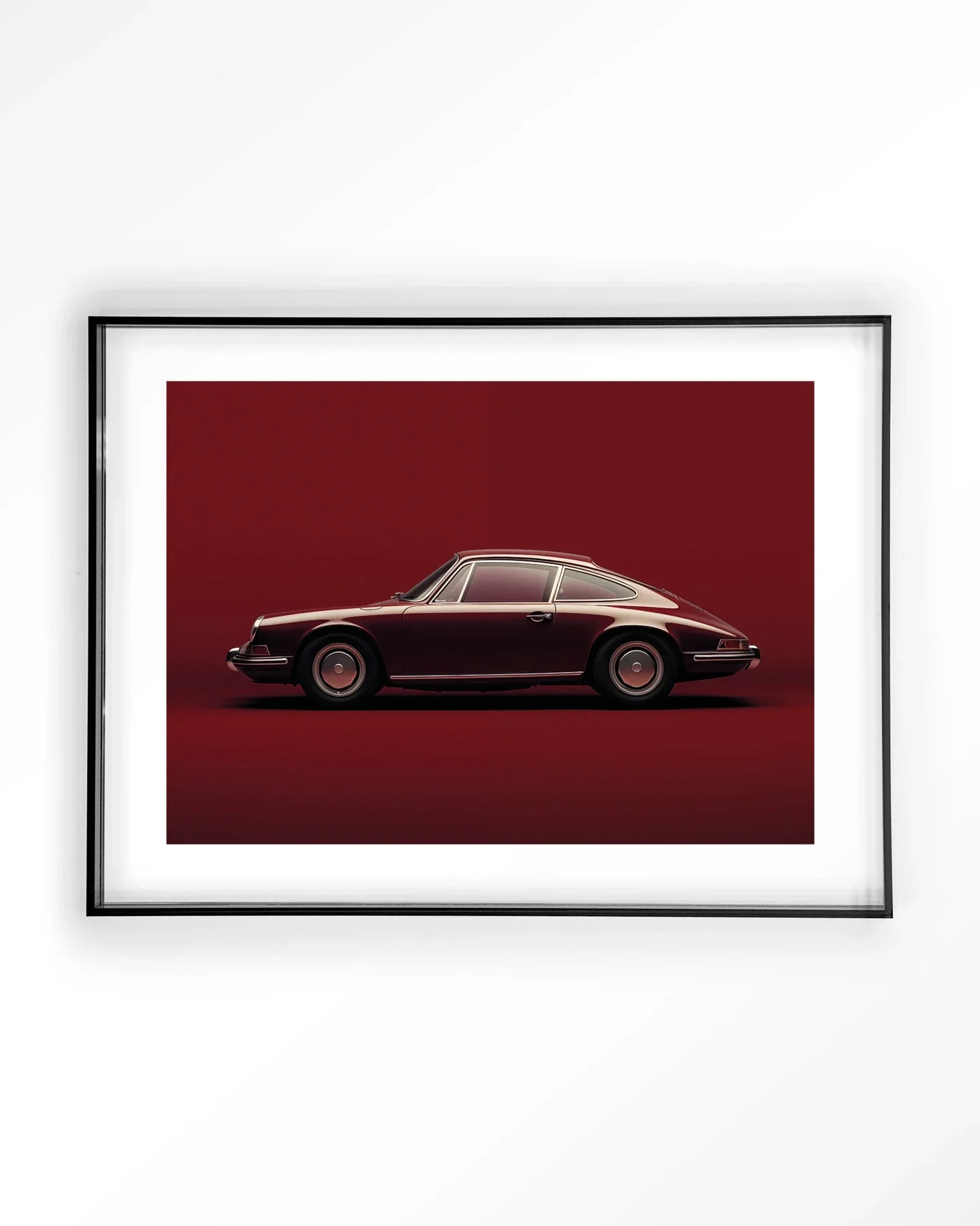 Vintage Porsche Red - Moderne Wanddecoratie | Artprint, Glass Art & Wandkleed - Afbeelding 4