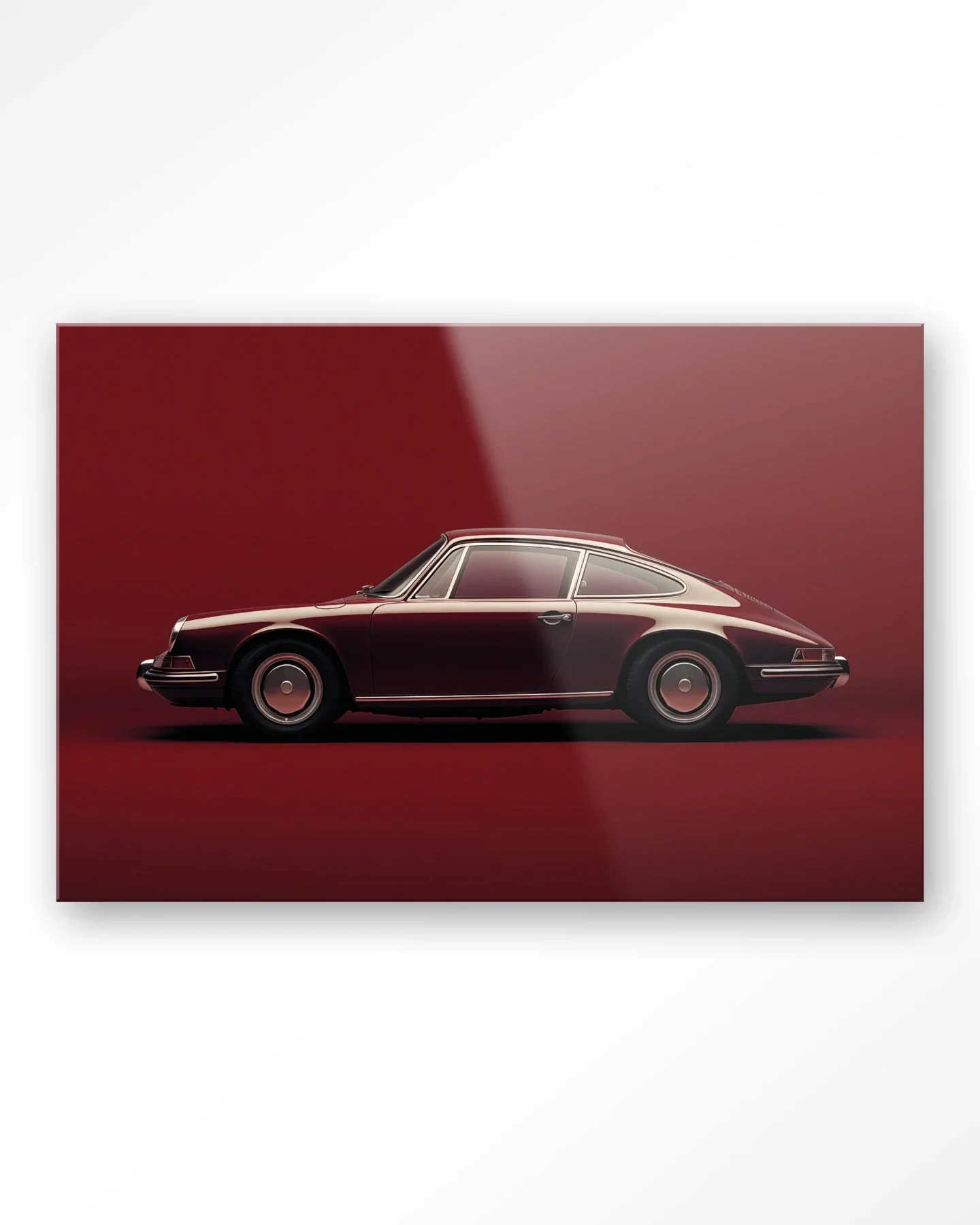 Vintage Porsche Red - Moderne Wanddecoratie | Artprint, Glass Art & Wandkleed - Afbeelding 5