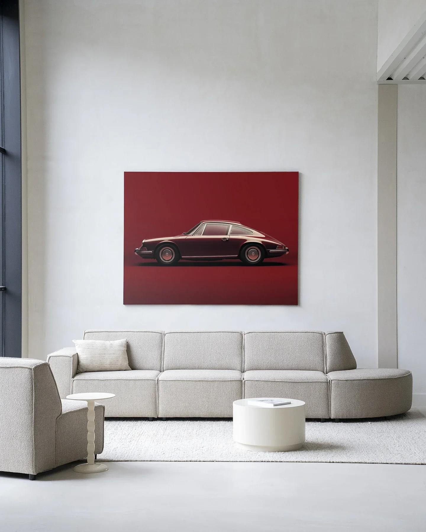 Vintage Porsche Red - Moderne Wanddecoratie | Artprint, Glass Art & Wandkleed - Afbeelding 3