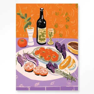 Mediterranean Table - Moderne Wanddecoratie | Artprint, Glass Art & Wandkleed