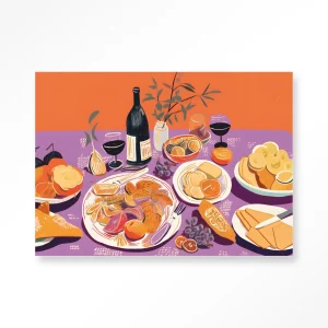 Burgundian Table - Moderne Wanddecoratie | Artprint, Glass Art & Wandkleed