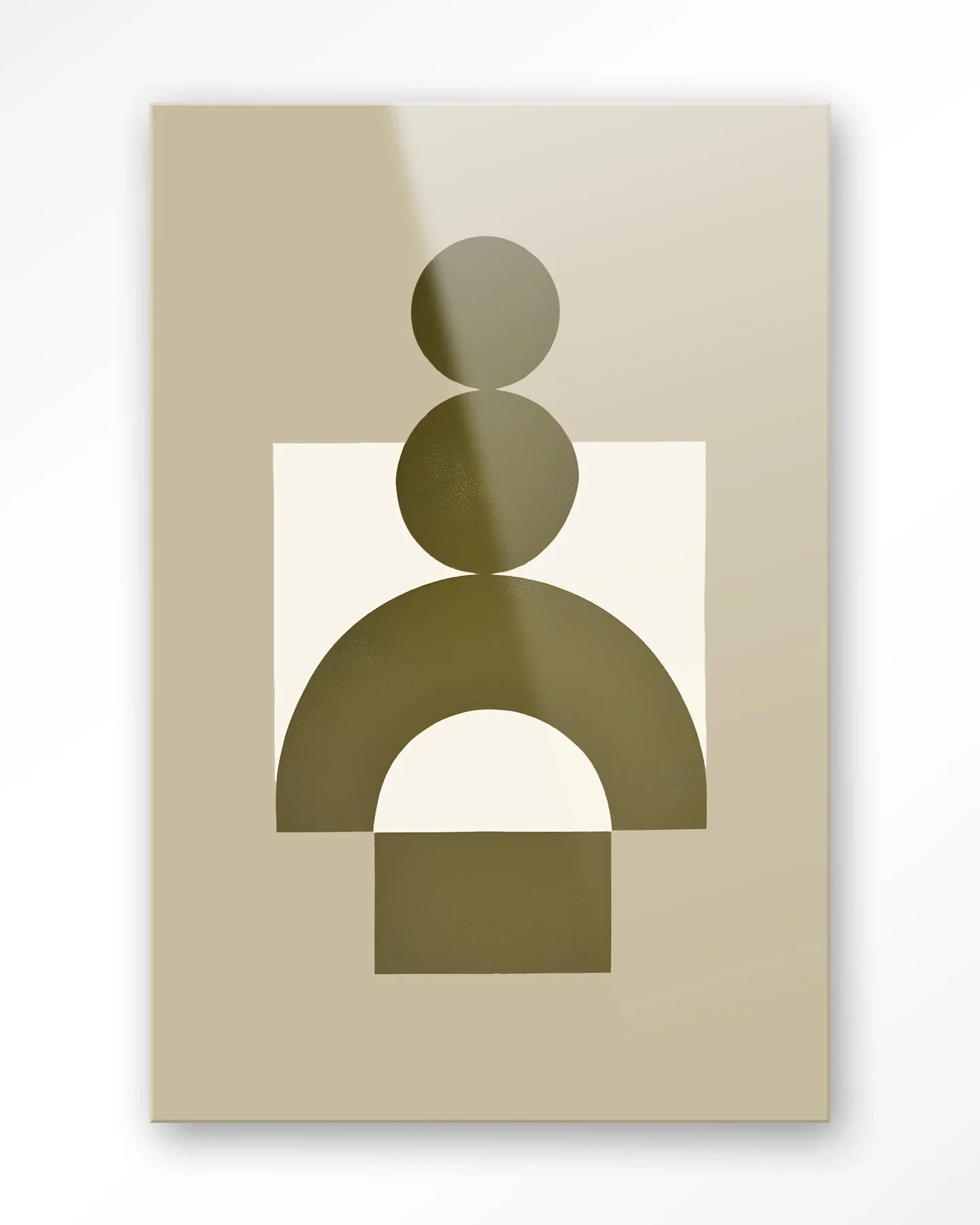 Forma 3 Beige - Moderne Wanddecoratie | Artprint, Glass Art & Wandkleed - Afbeelding 5