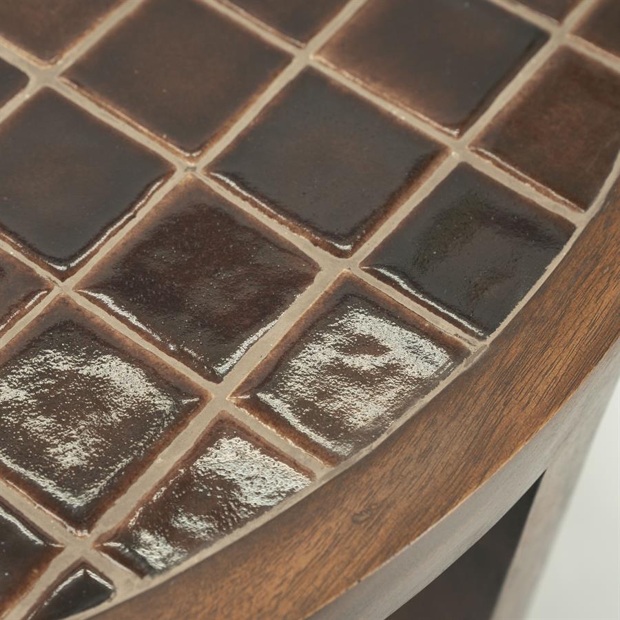 Salontafel Eliana | Bruin Mangohout & Keramiek - Afbeelding 8