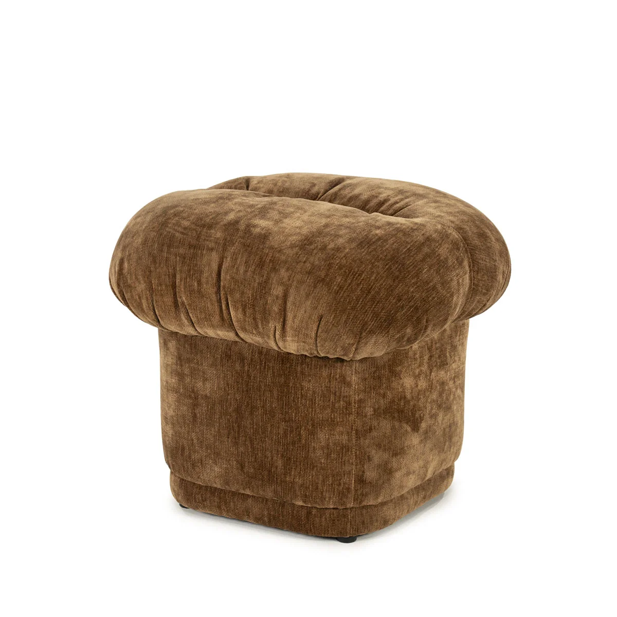 Poef Nook – stoffen zitpoef in mosterd - Afbeelding 2