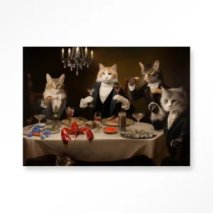 Cat Supper - Moderne Wanddecoratie | Artprint, Glass Art & Wandkleed