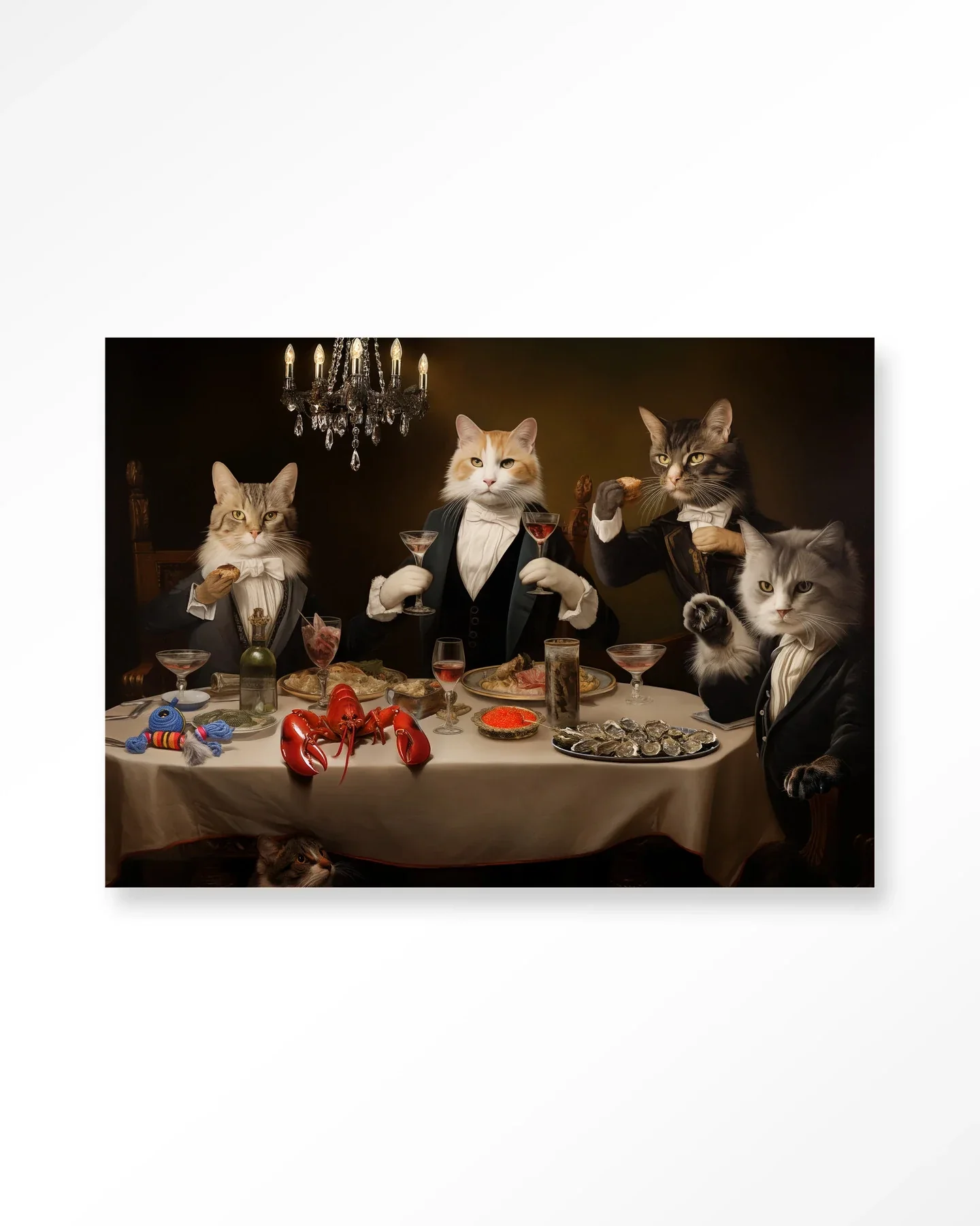 Cat Supper - Moderne Wanddecoratie | Artprint, Glass Art & Wandkleed - Afbeelding 2