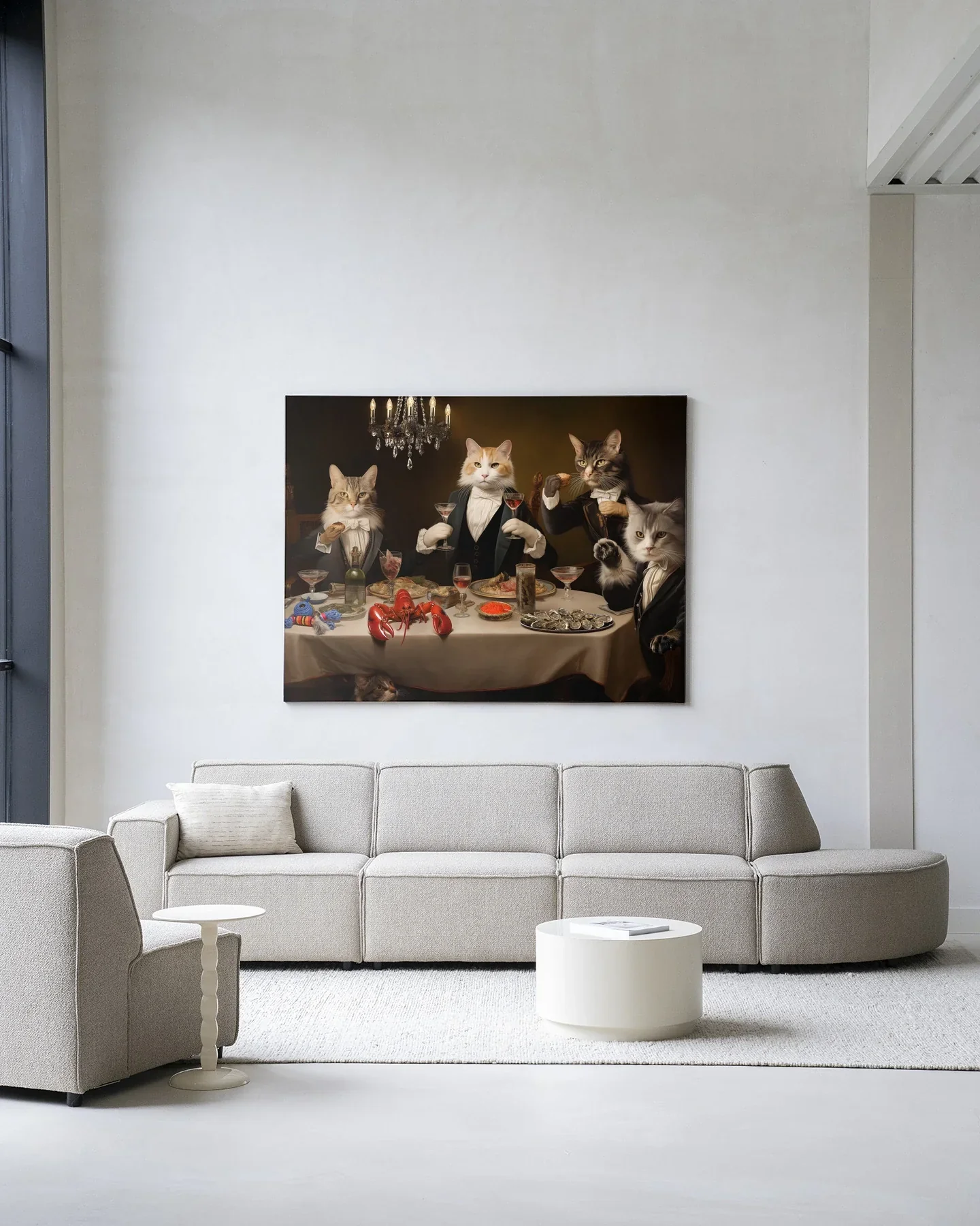 Cat Supper - Moderne Wanddecoratie | Artprint, Glass Art & Wandkleed - Afbeelding 3