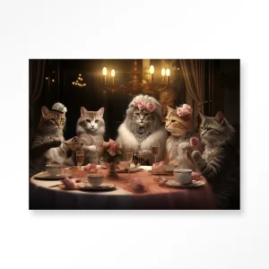 High Cat Tea - Moderne Wanddecoratie | Artprint, Glass Art & Wandkleed