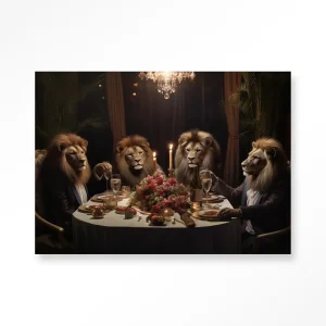Lions Dinner - Moderne Wanddecoratie | Artprint, Glass Art & Wandkleed