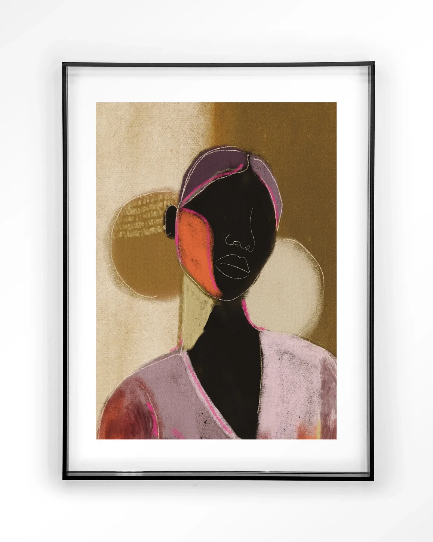 Silhouette Lady 1 - Moderne Wanddecoratie | Artprint, Glass Art & Wandkleed - Afbeelding 4