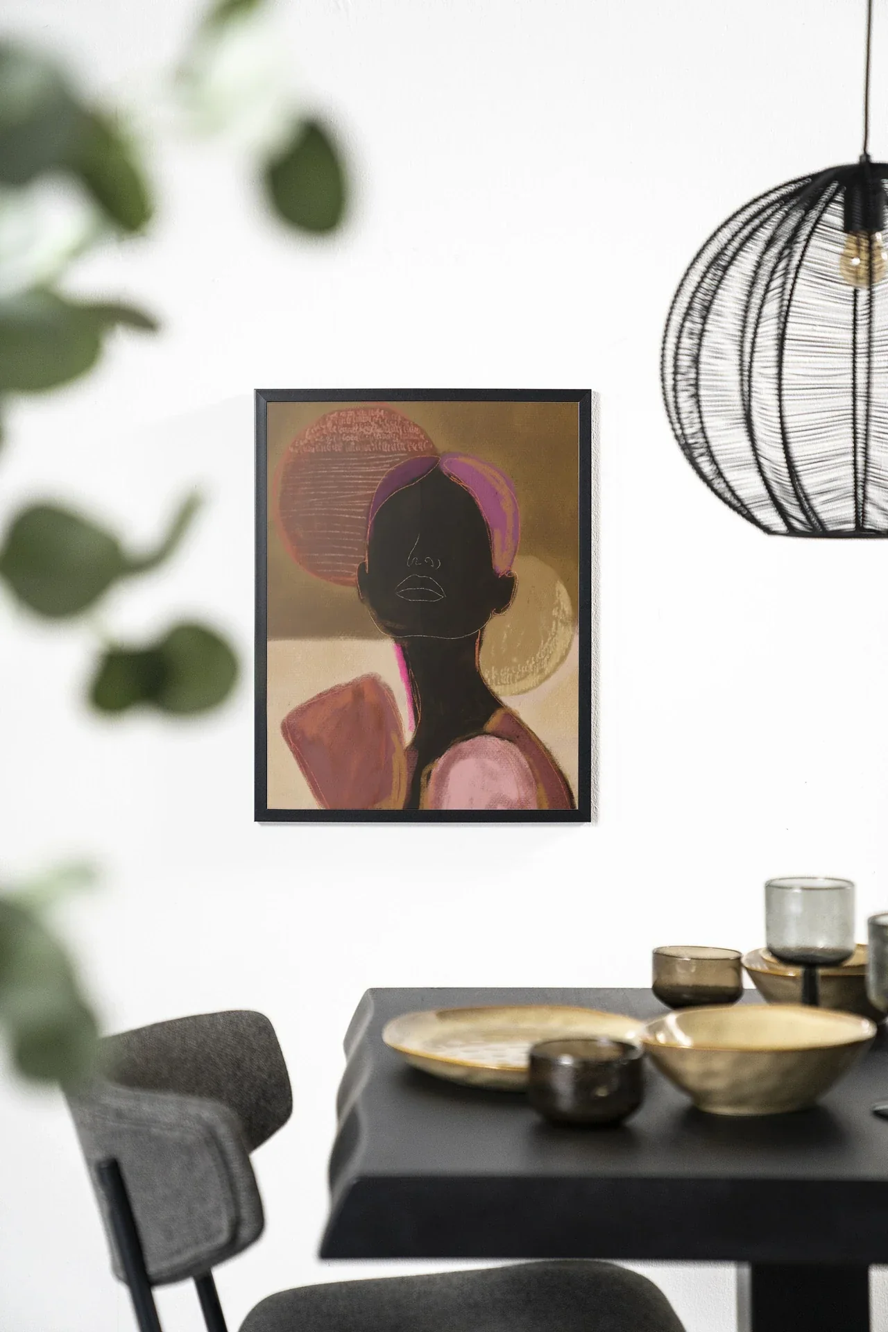 Silhouette Lady 2 - Moderne Wanddecoratie | Artprint, Glass Art & Wandkleed - Afbeelding 3