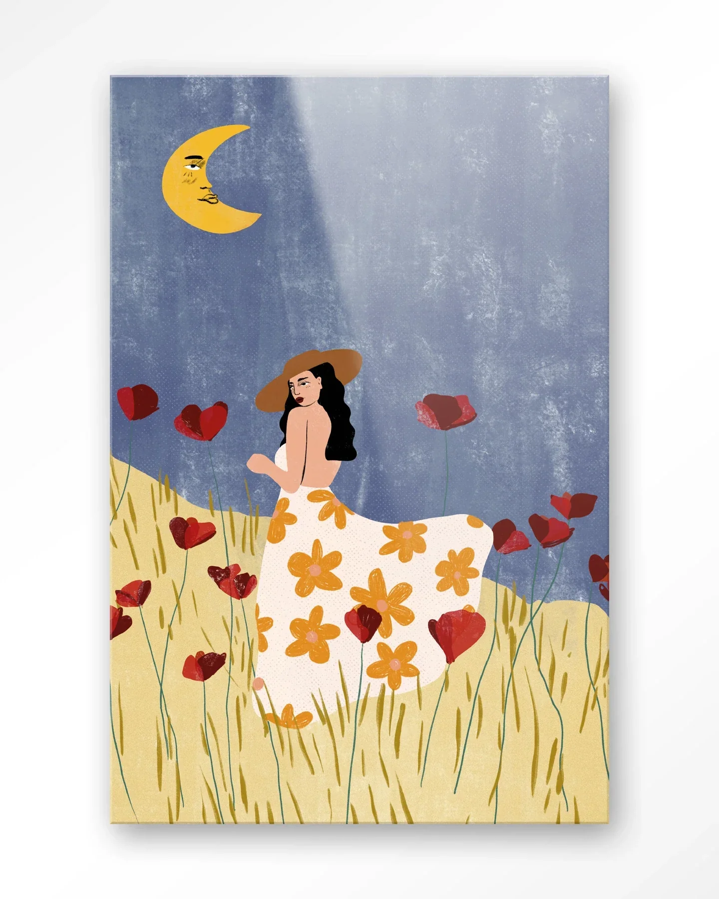 Girl In A Poppyfield - Moderne Wanddecoratie | Artprint, Glass Art & Wandkleed - Afbeelding 5