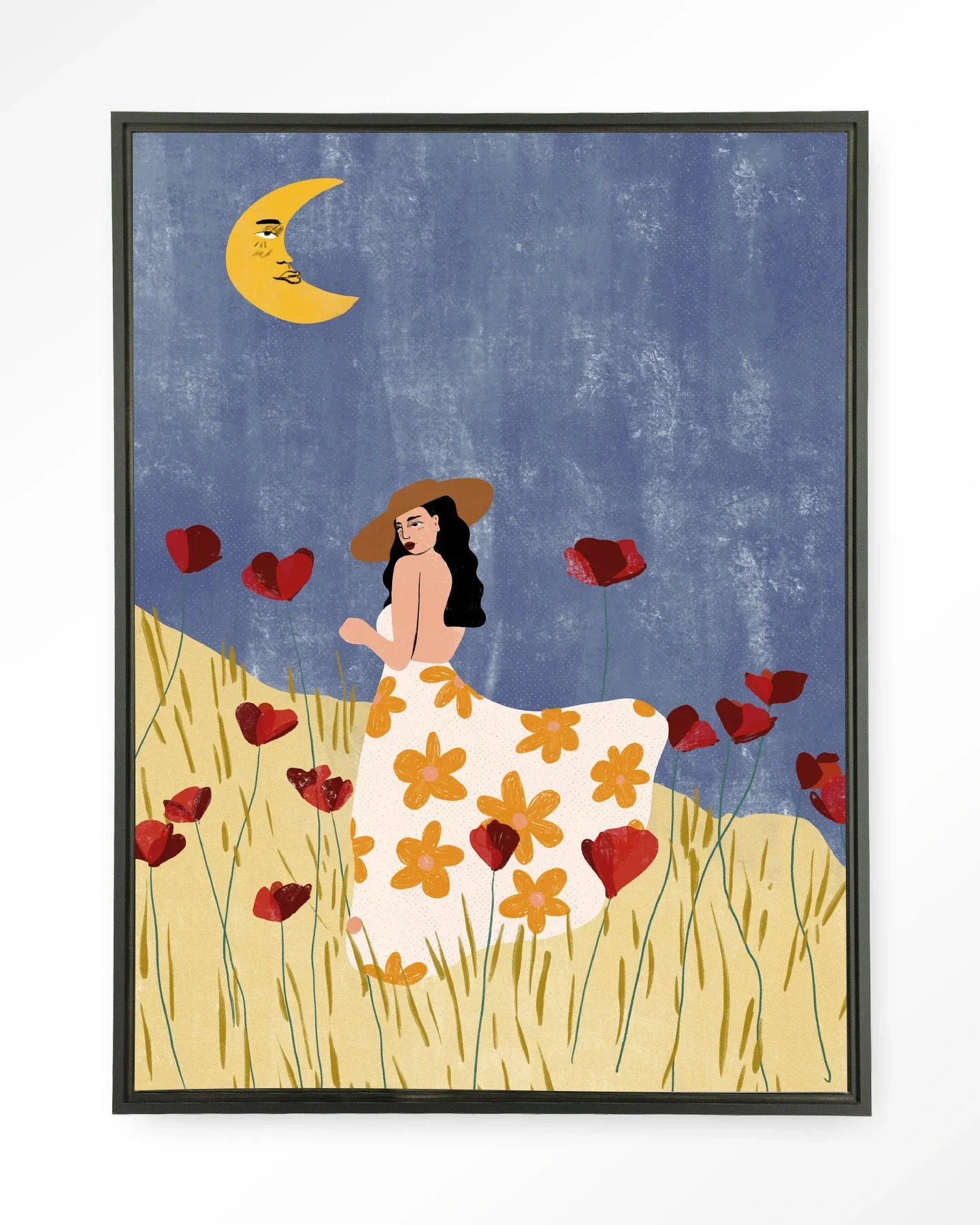 Girl In A Poppyfield - Moderne Wanddecoratie | Artprint, Glass Art & Wandkleed - Afbeelding 6