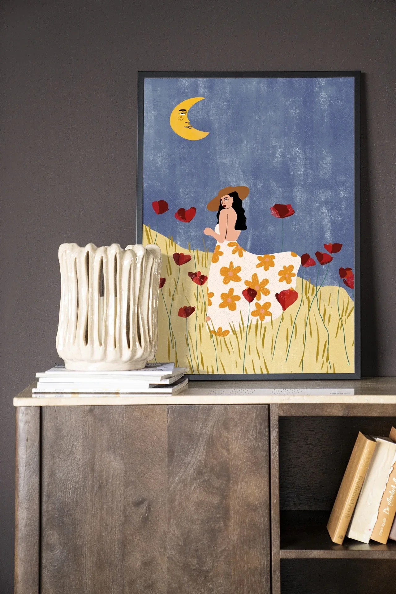 Girl In A Poppyfield - Moderne Wanddecoratie | Artprint, Glass Art & Wandkleed - Afbeelding 7