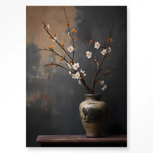 Dark Blossom Vase - Moderne Wanddecoratie | Artprint, Glass Art & Wandkleed