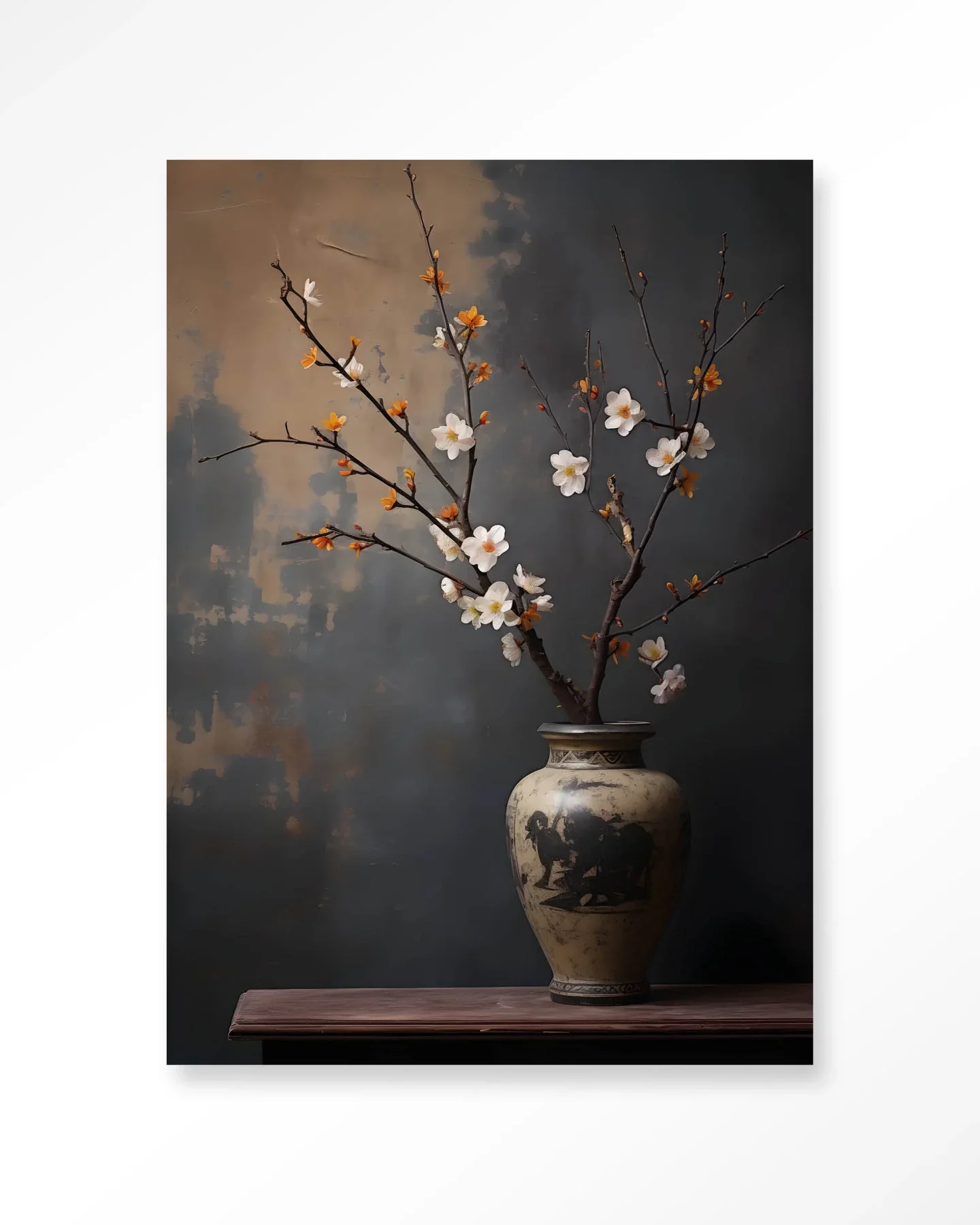 Dark Blossom Vase - Moderne Wanddecoratie | Artprint, Glass Art & Wandkleed