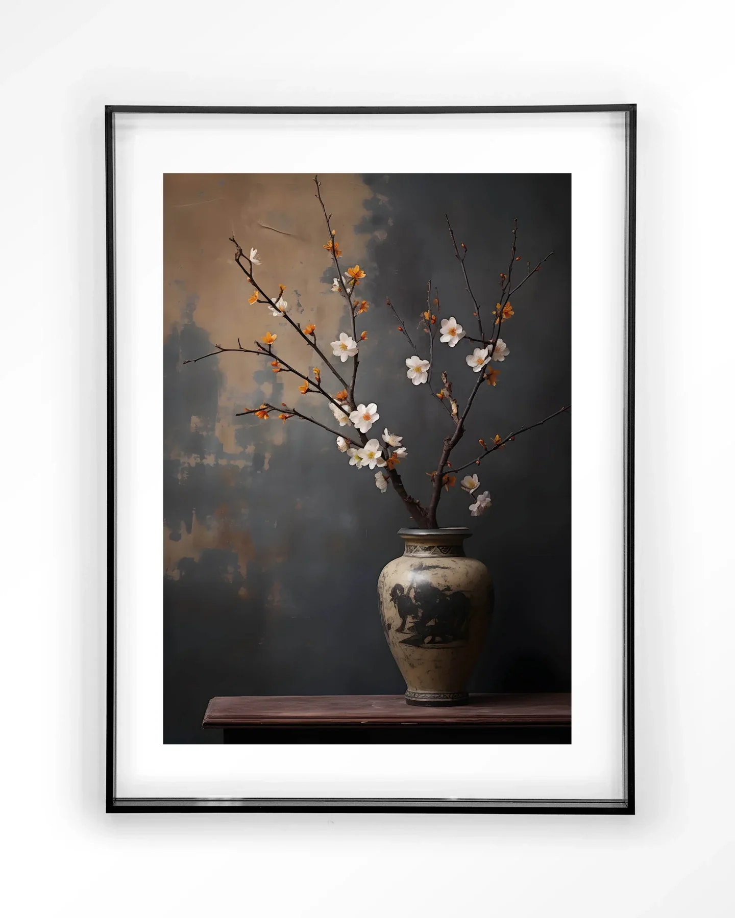 Dark Blossom Vase - Moderne Wanddecoratie | Artprint, Glass Art & Wandkleed - Afbeelding 4