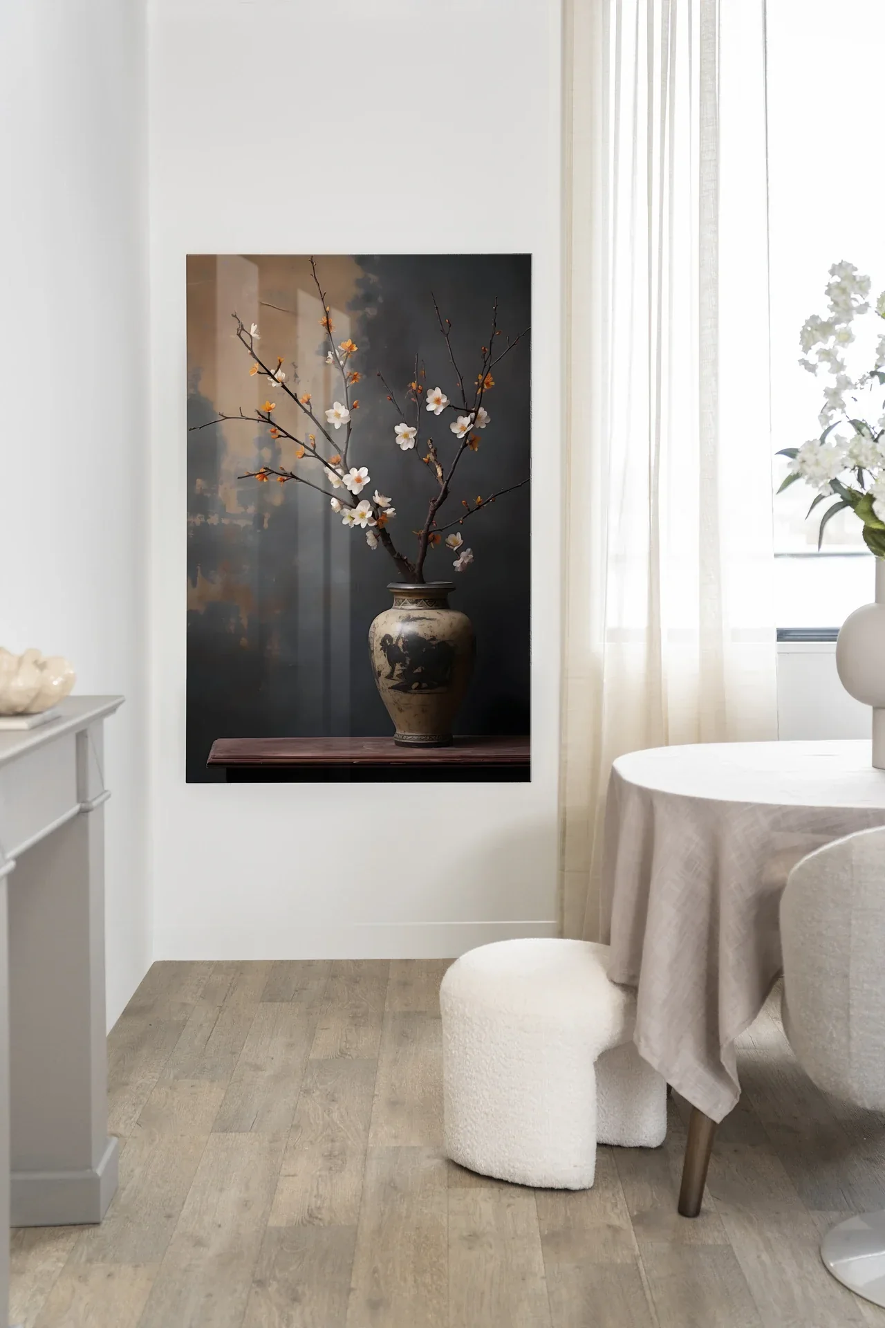 Dark Blossom Vase - Moderne Wanddecoratie | Artprint, Glass Art & Wandkleed - Afbeelding 3