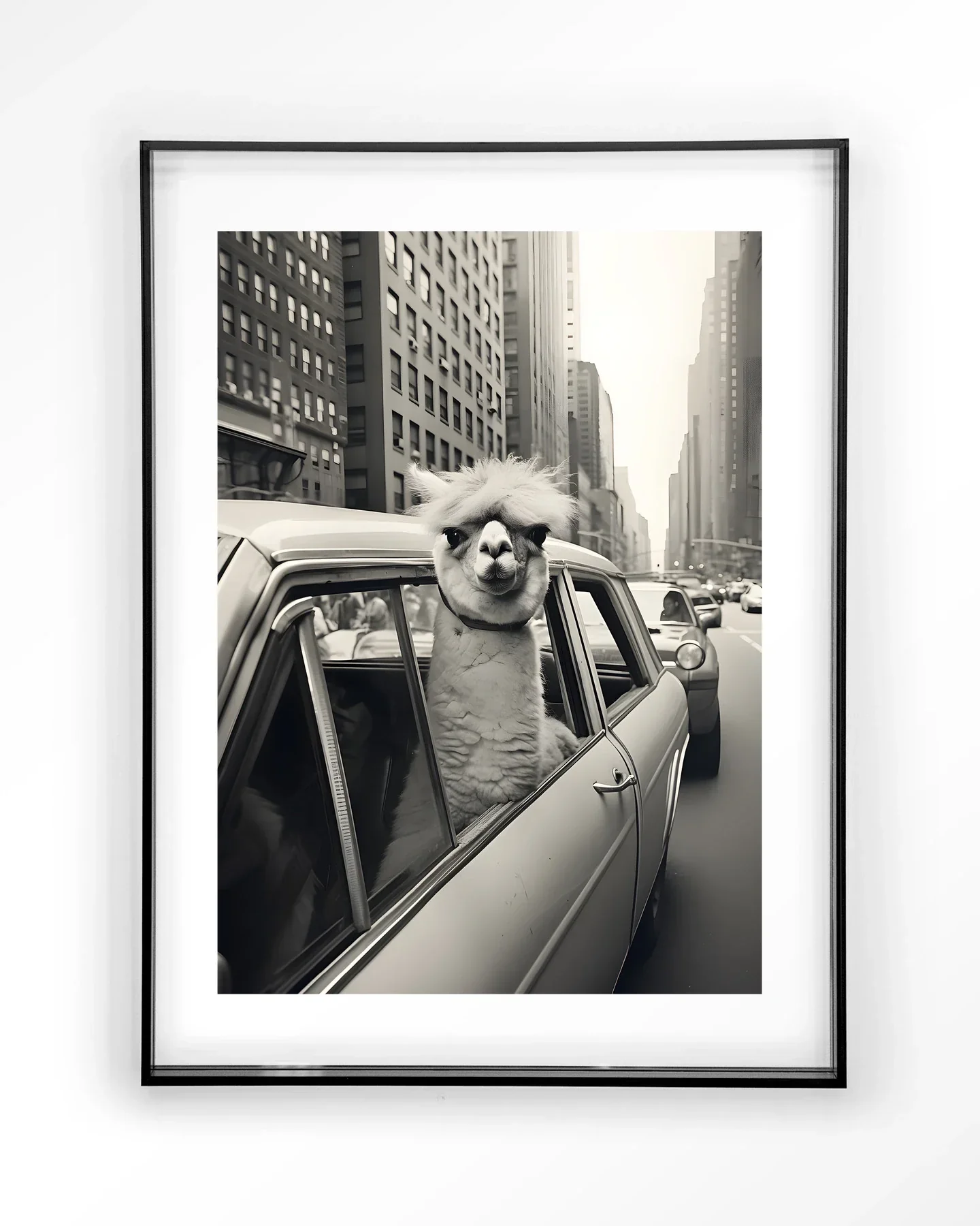 Alpaca In NY - Moderne Wanddecoratie | Artprint, Glass Art & Wandkleed - Afbeelding 3