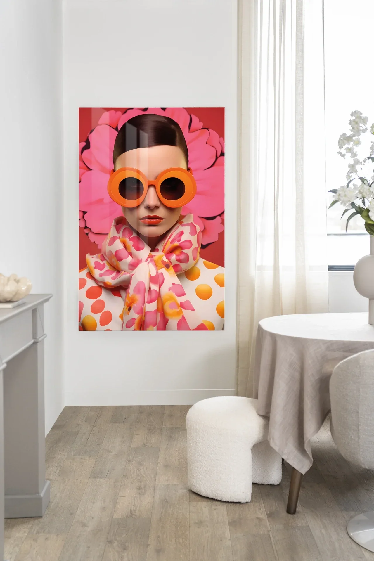 Pink Flower - Moderne Wanddecoratie | Artprint, Glass Art & Wandkleed - Afbeelding 3
