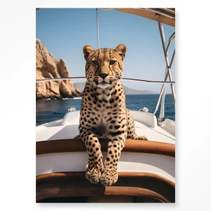 Sailboat Cheetah - Moderne Wanddecoratie | Artprint, Glass Art & Wandkleed