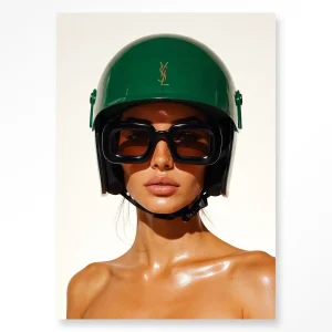 Saint Laurent Helmet - Moderne Wanddecoratie | Artprint, Glass Art & Wandkleed