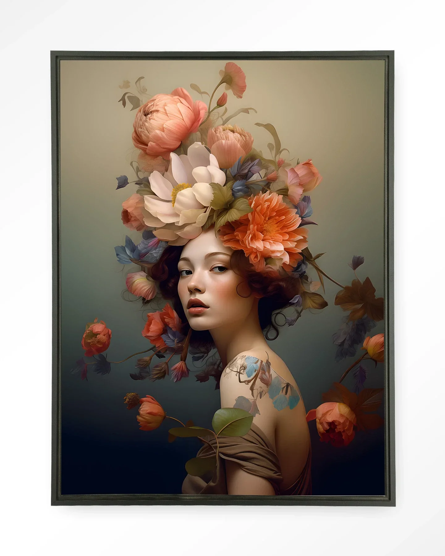 Vintage Flower Girl - Moderne Wanddecoratie | Artprint, Glass Art & Wandkleed - Afbeelding 5