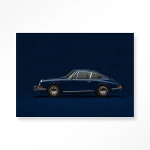 Blue Porsche - Moderne Wanddecoratie | Artprint, Glass Art & Wandkleed