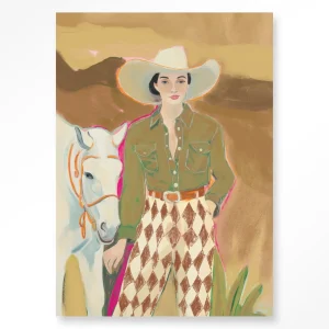 Cowgirl 3 - Moderne Wanddecoratie | Artprint, Glass Art & Wandkleed