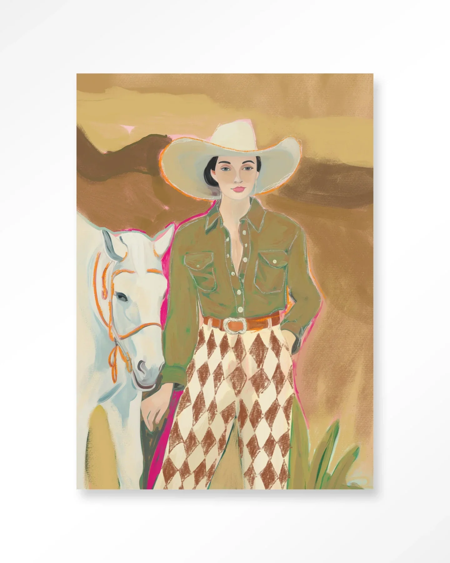 Cowgirl 3 - Moderne Wanddecoratie | Artprint, Glass Art & Wandkleed