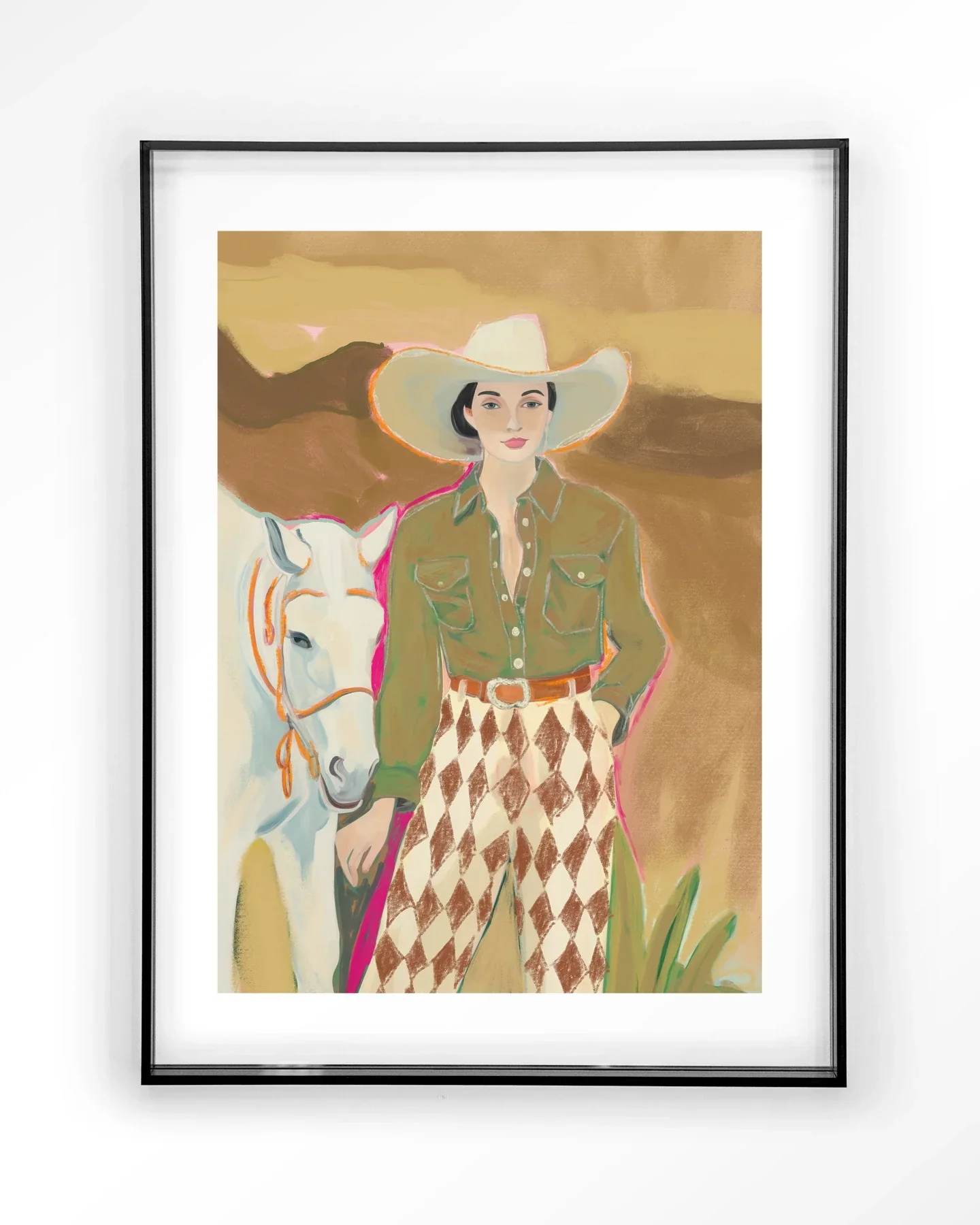 Cowgirl 3 - Moderne Wanddecoratie | Artprint, Glass Art & Wandkleed - Afbeelding 3