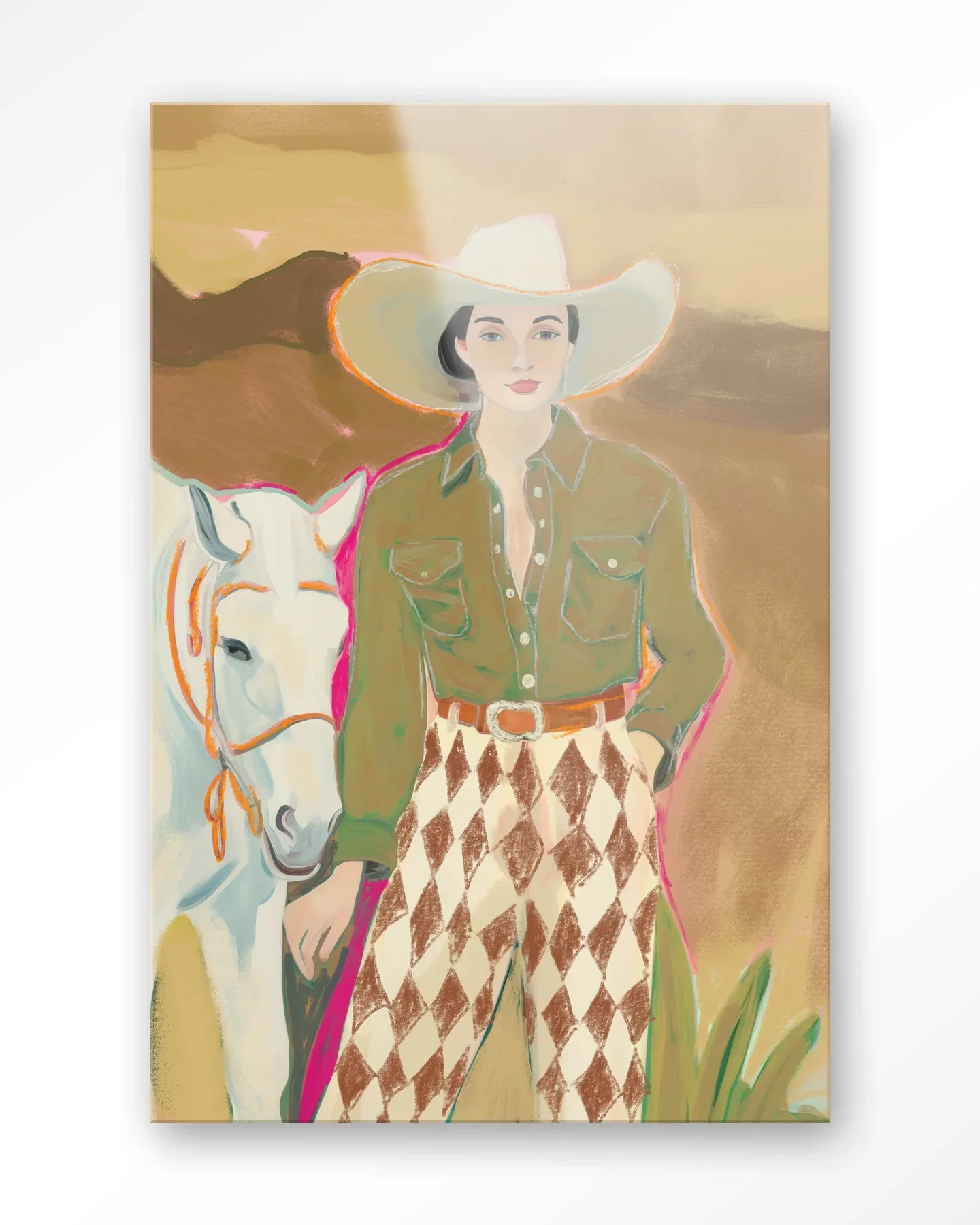 Cowgirl 3 - Moderne Wanddecoratie | Artprint, Glass Art & Wandkleed - Afbeelding 4
