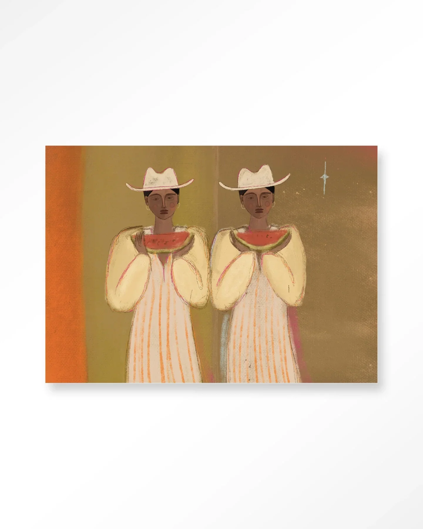 Watermelon Girl - Moderne Wanddecoratie | Artprint, Glass Art & Wandkleed - Afbeelding 2